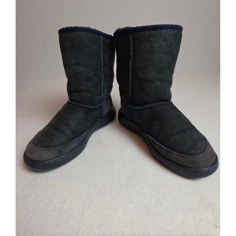 Original UGG Australia Shearling Boots Mens 8 Womens 9 Charcoal Grey Navy Blue